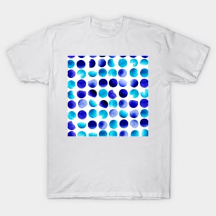 Blue watercolor dots T-Shirt